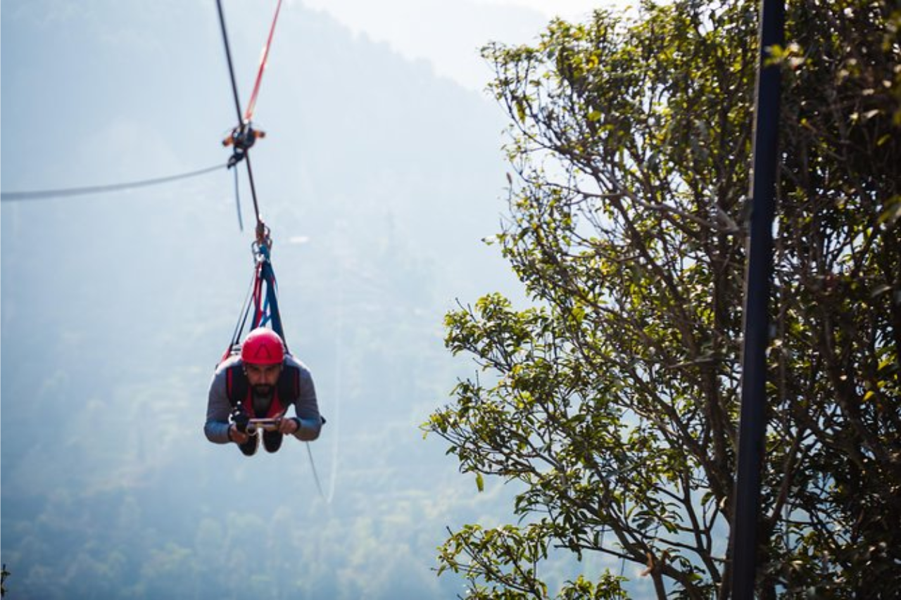 Zipline at Suryanally, Munnar
